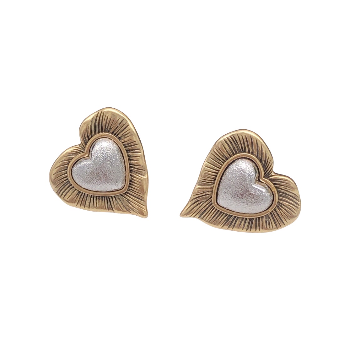 YYE019 YVES Heart stud earring - ccjewelryacc