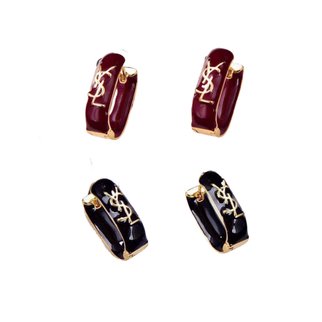 YYE024 YVES Enamel hook earring - ccjewelryacc