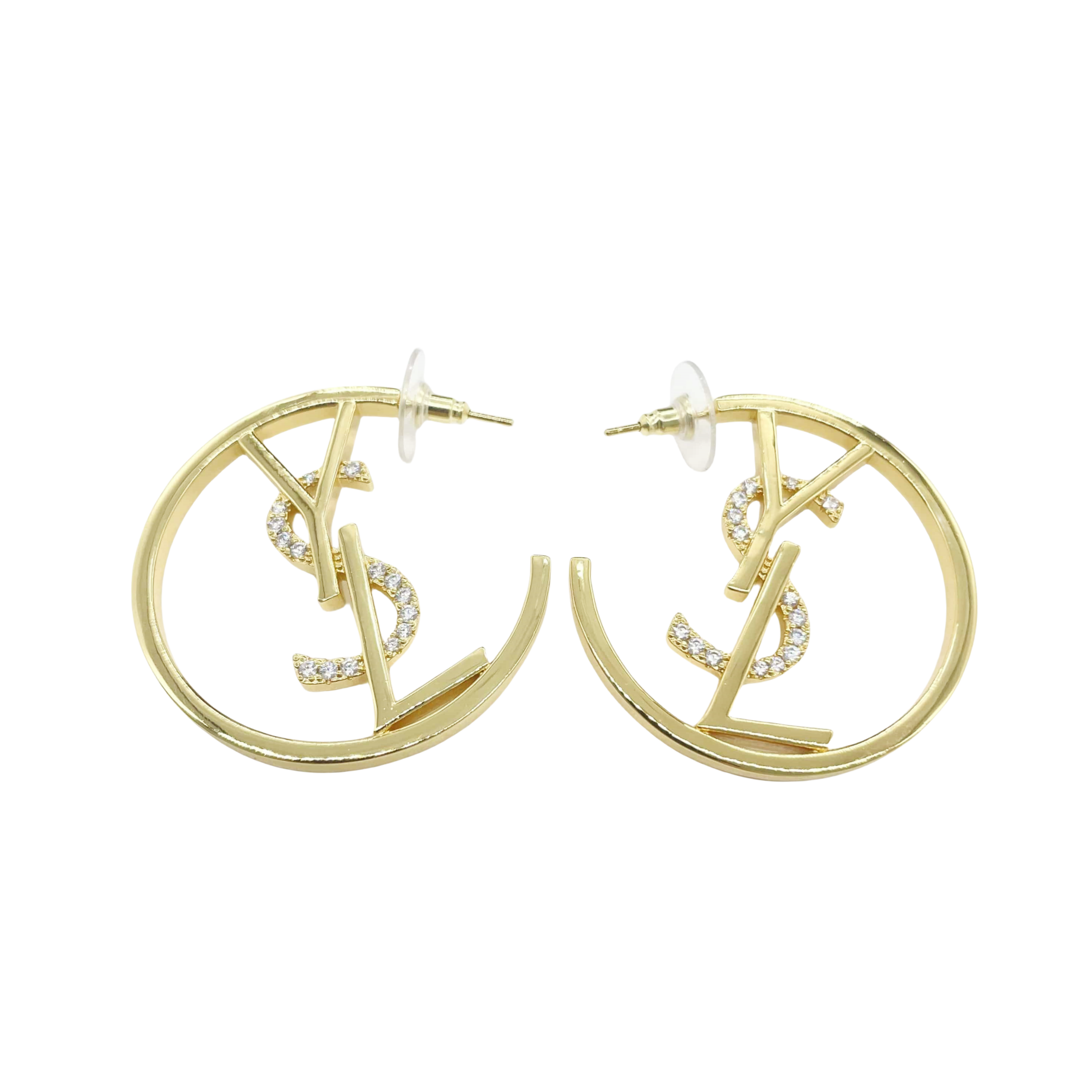 YYE058 YVES Crystal Hoop Earrings - ccjewelryacc