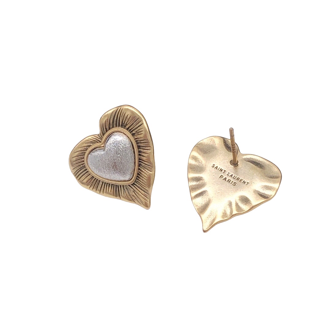 YYE019 YVES Heart stud earring - ccjewelryacc