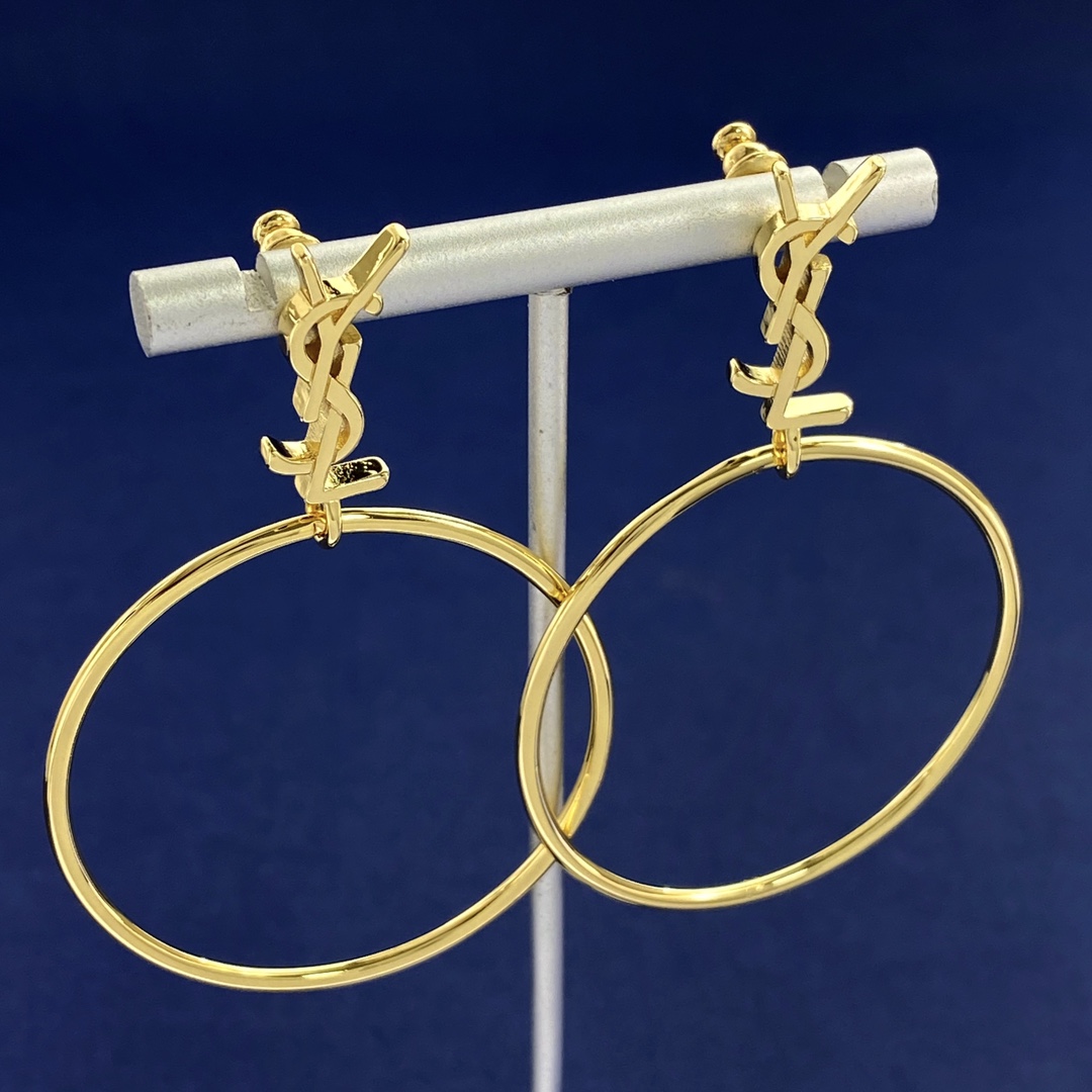 YYE076 YVES Cassandre Pendant Hoop Earrings - ccjewelryacc
