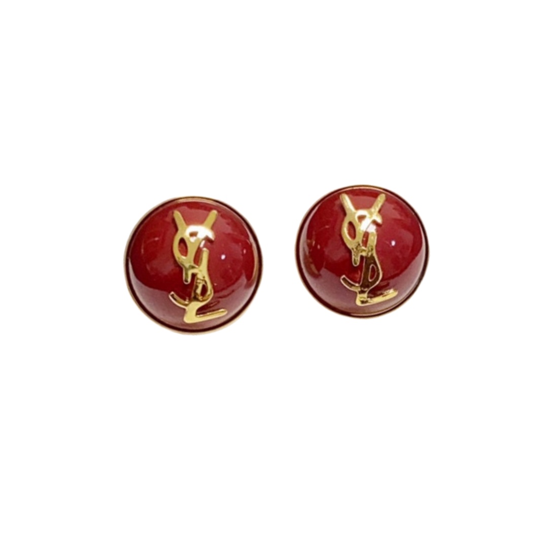 YYE037 YVES Round Stud earring - ccjewelryacc