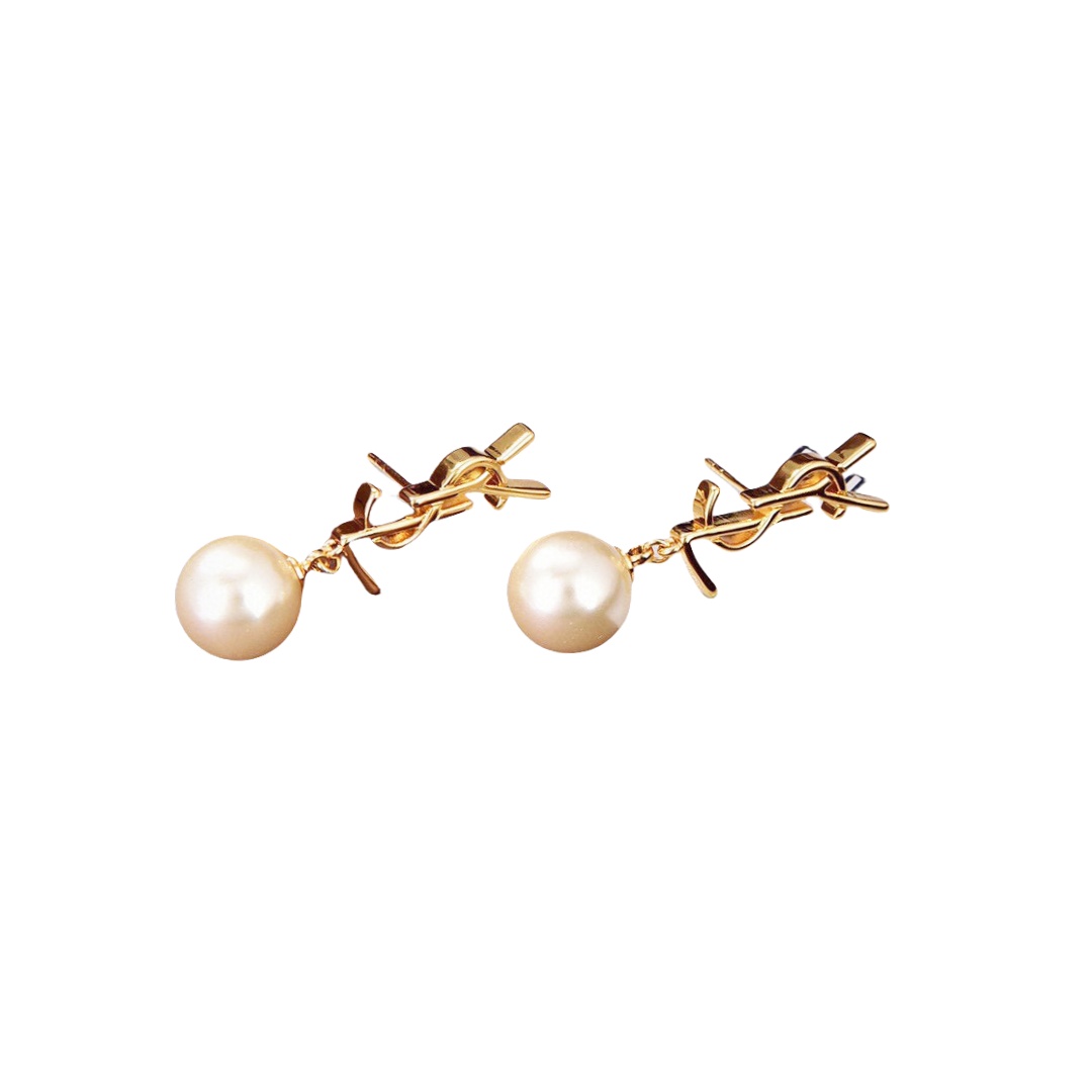 YYE060 YVES Pearl drop earring - ccjewelryacc