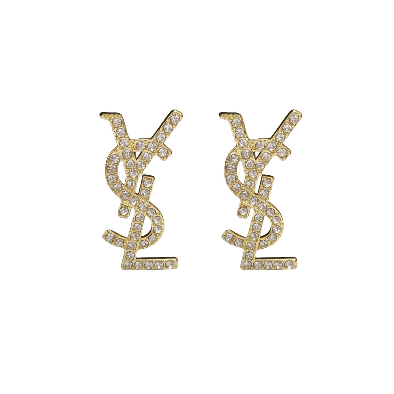 YYE085 CASSANDRE stud earring in gold plated and crystal - ccjewelryacc