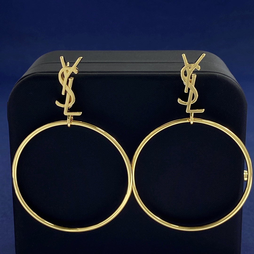 YYE076 YVES Cassandre Pendant Hoop Earrings - ccjewelryacc