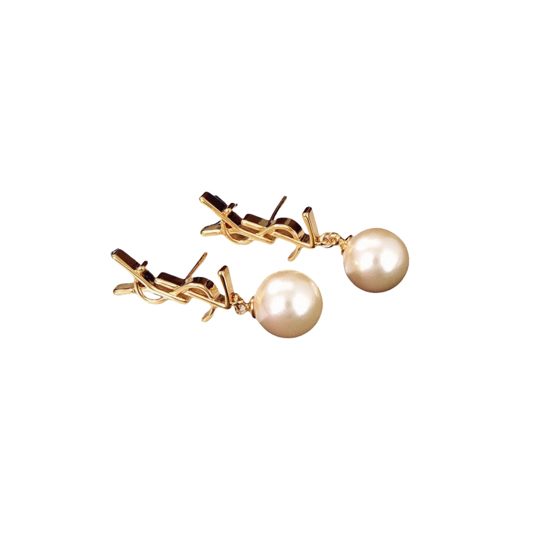 YYE060 YVES Pearl drop earring - ccjewelryacc