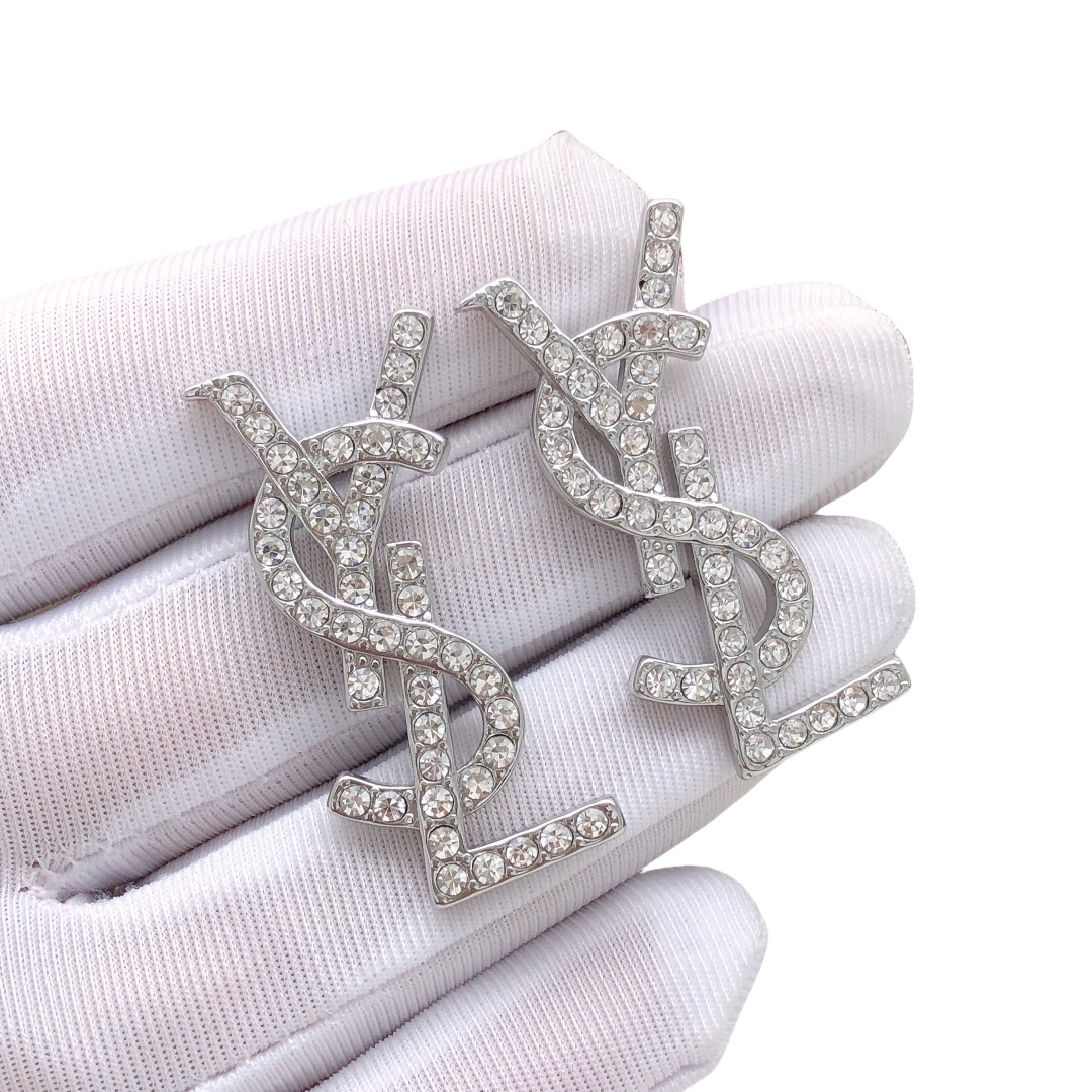 YYE085 CASSANDRE stud earring in gold plated and crystal - ccjewelryacc