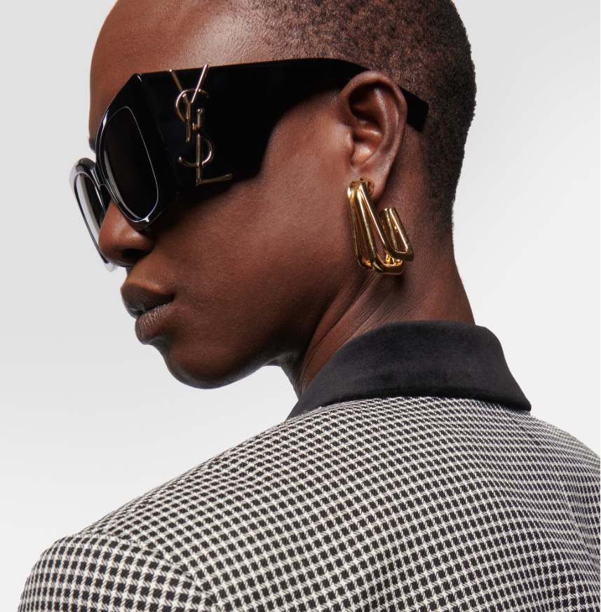 YYE078 YVES Square hoop earrings in metal - ccjewelryacc