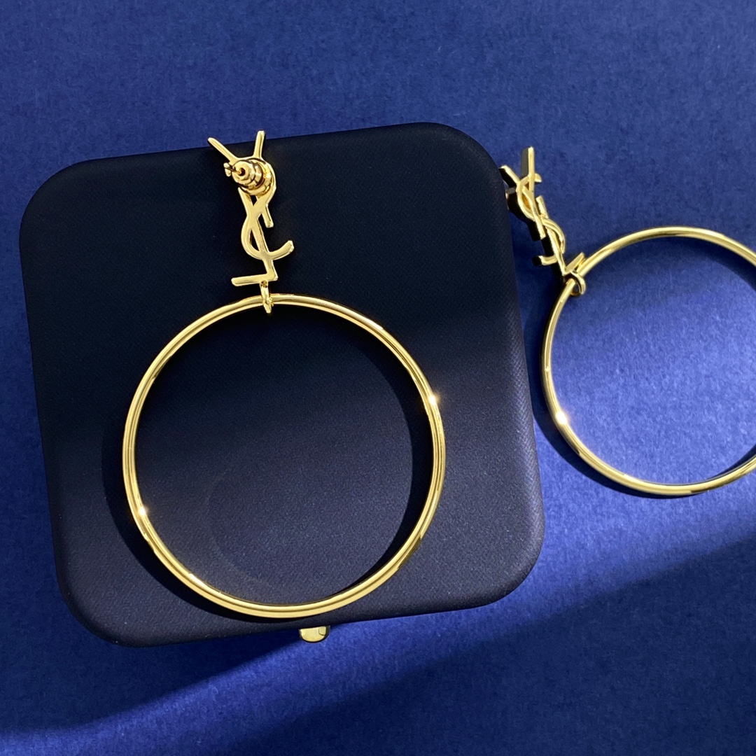 YYE076 YVES Cassandre Pendant Hoop Earrings - ccjewelryacc