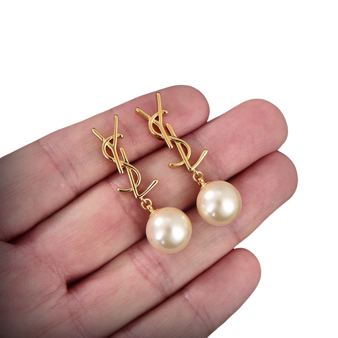 YYE060 YVES Pearl drop earring - ccjewelryacc