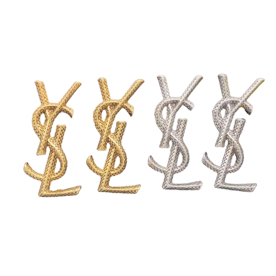 YYE062 YVES Snake texture metal stud earring - ccjewelryacc