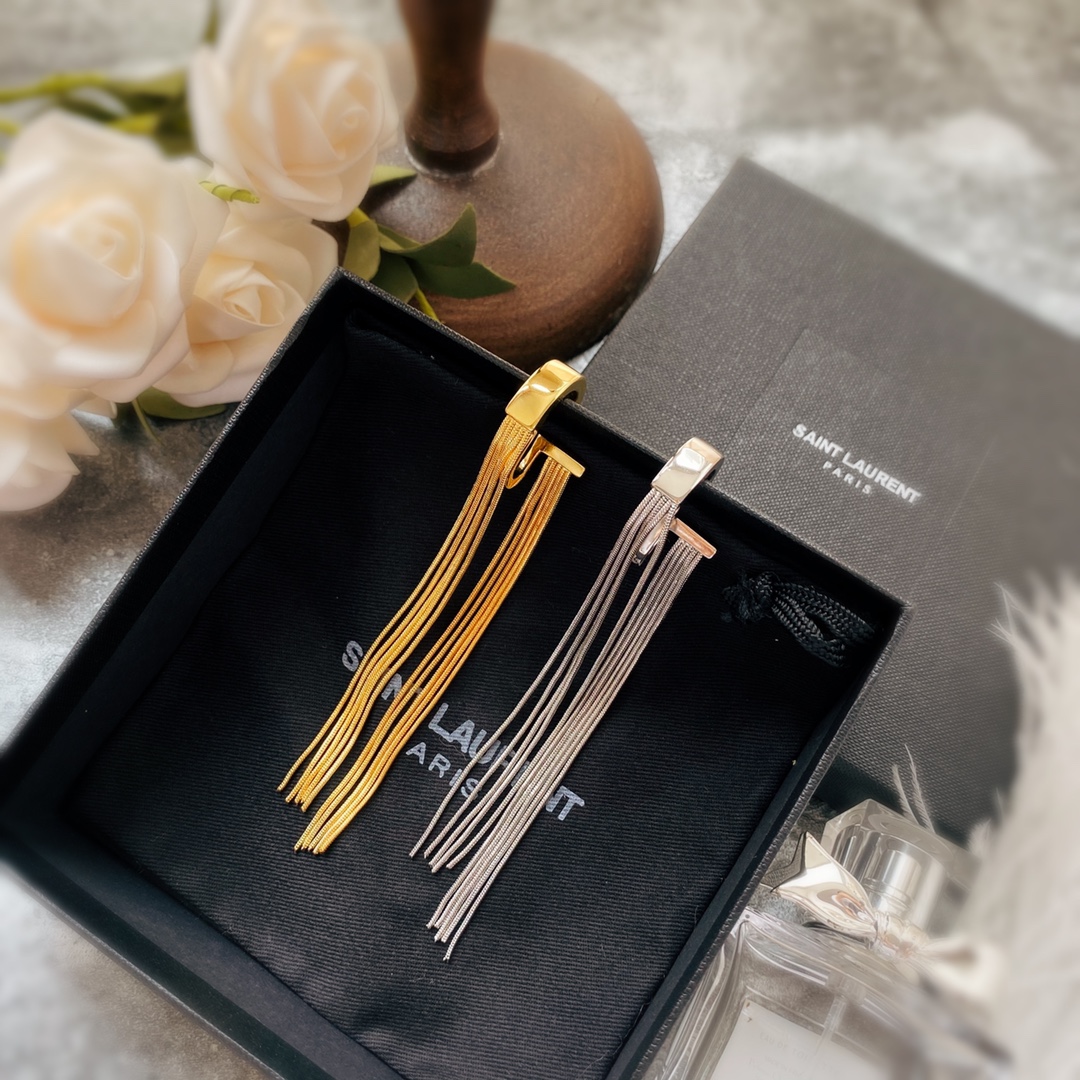 YYE064 1PCS YVES C shape ear hook metal gold plated - ccjewelryacc