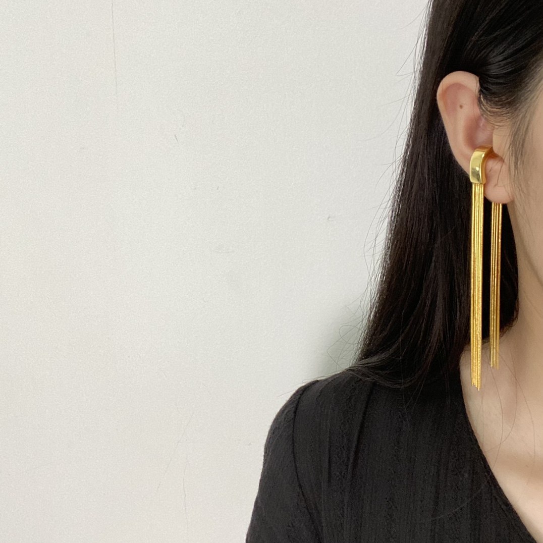 YYE064 1PCS YVES C shape ear hook metal gold plated - ccjewelryacc