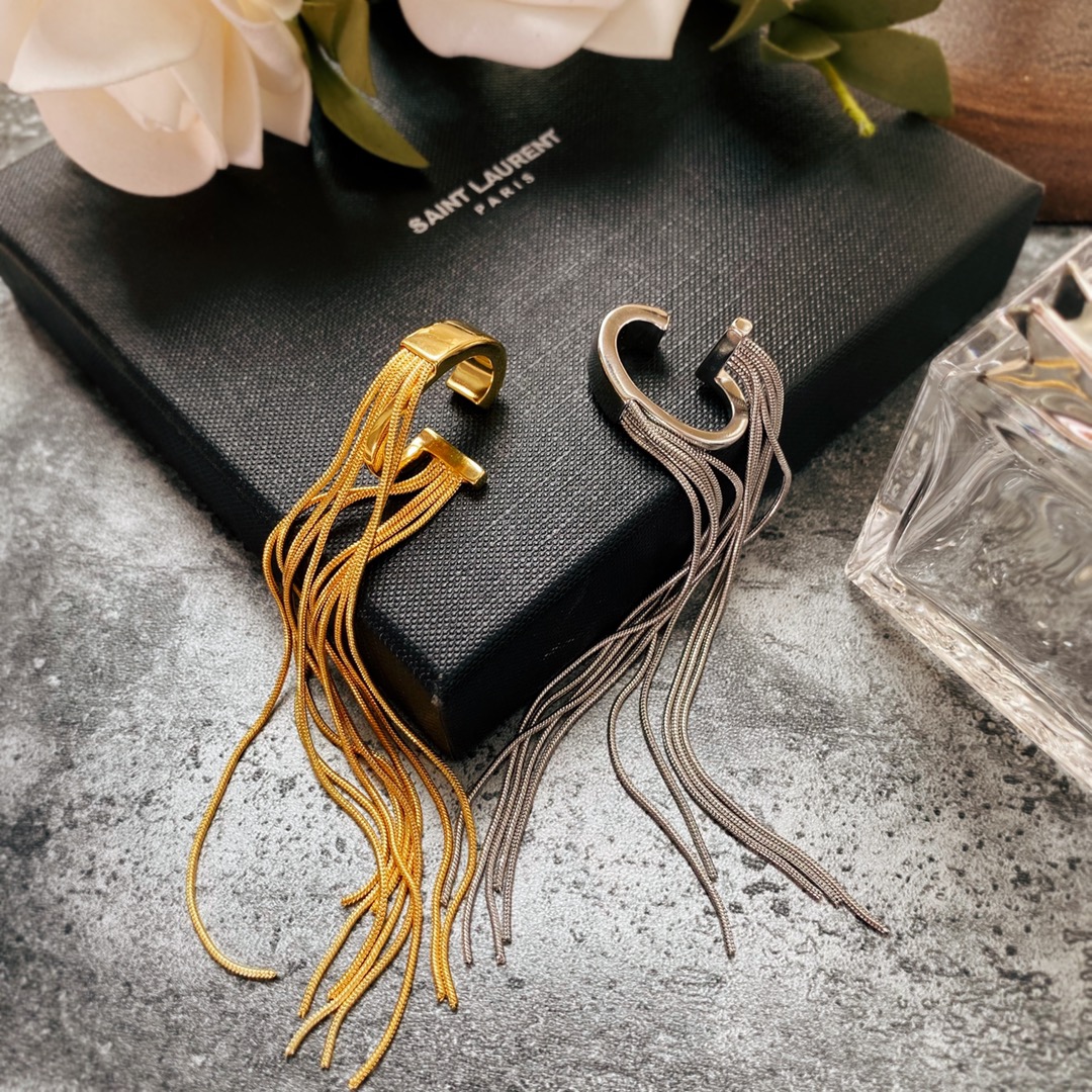 YYE064 1PCS YVES C shape ear hook metal gold plated - ccjewelryacc