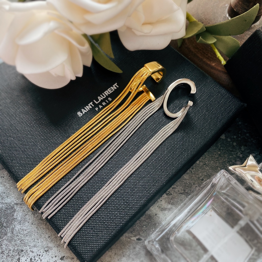 YYE064 1PCS YVES C shape ear hook metal gold plated - ccjewelryacc