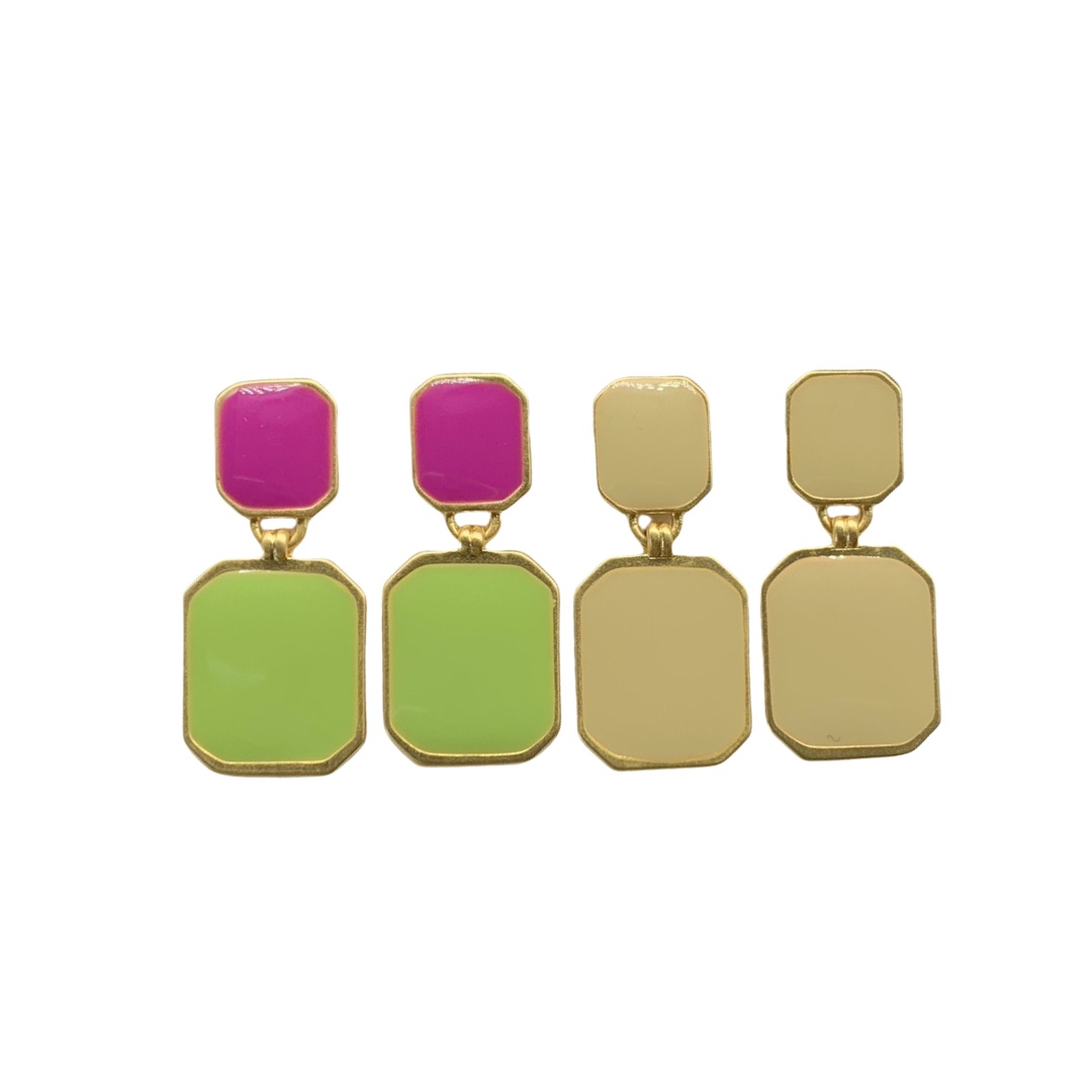 YYE066 YVES Gold-tone resin drop earrings - ccjewelryacc