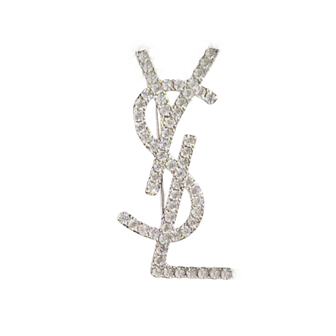 BYB047 Full crystal Y Letter brooch pin - ccjewelryacc