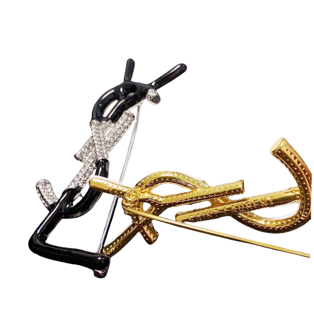 BYB031  LSY Logo Monogram Brooch Pin - ccjewelryacc