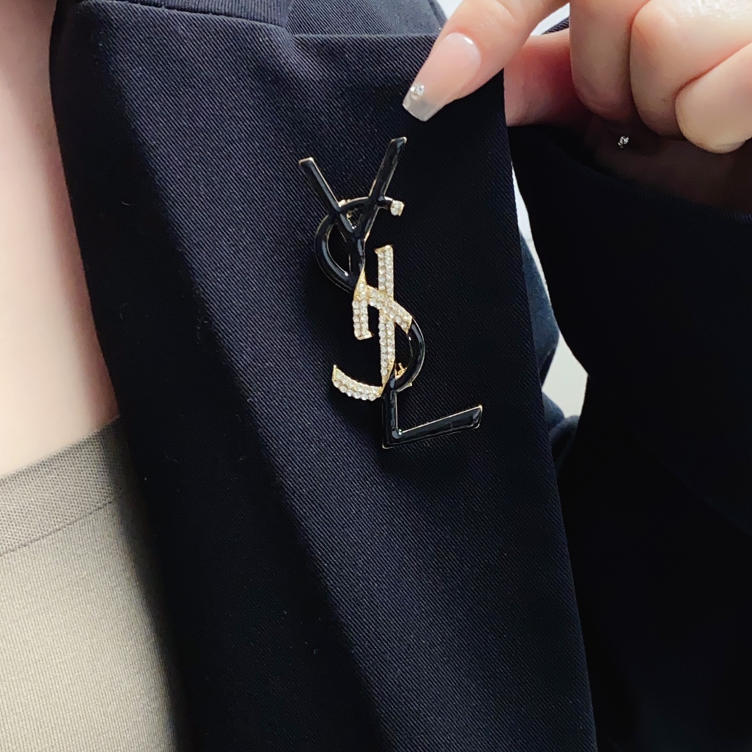 BYB031  LSY Logo Monogram Brooch Pin - ccjewelryacc