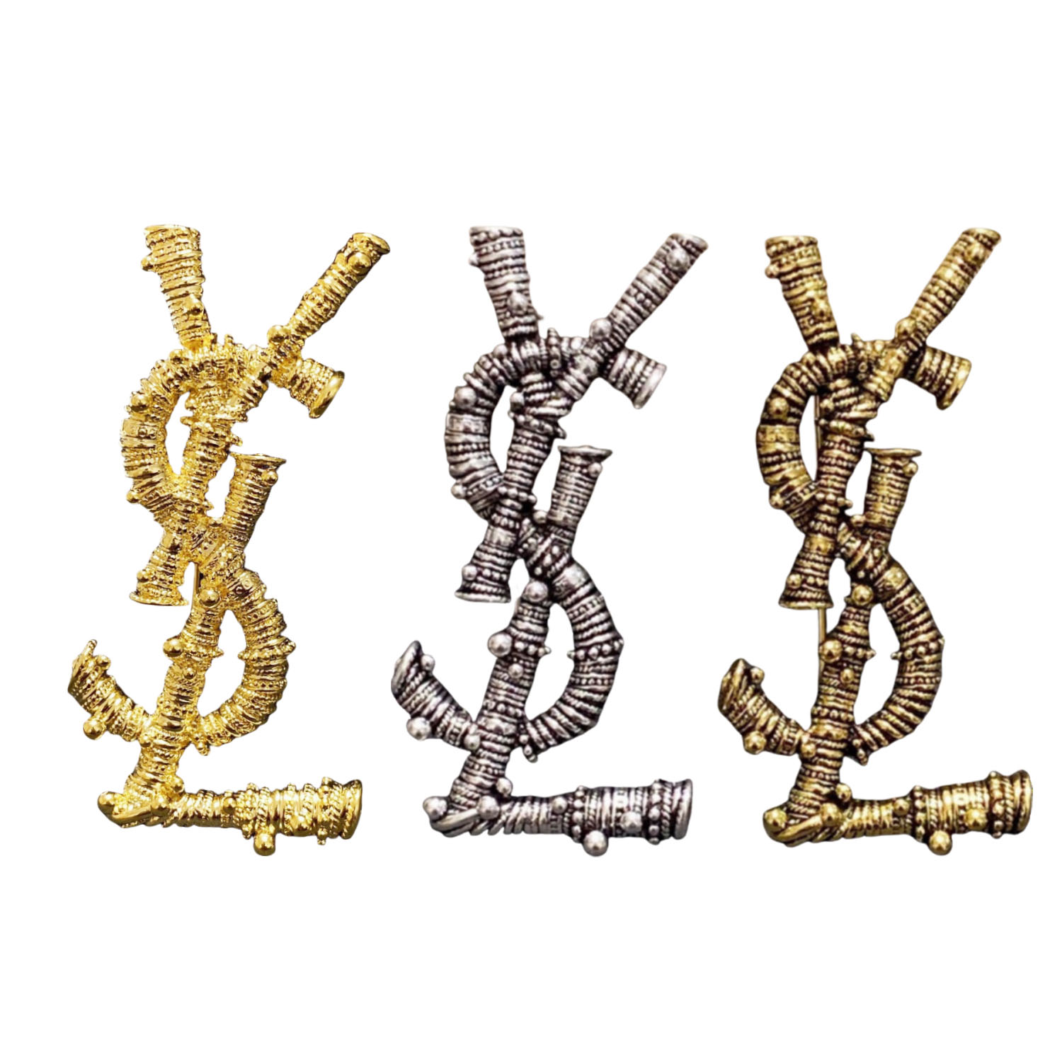 BYB036 YVES LSY LOGO Brooch pin - ccjewelryacc
