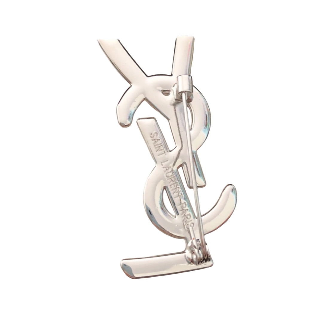 BYB033 Full crystal LYS Logo brooch pin - ccjewelryacc