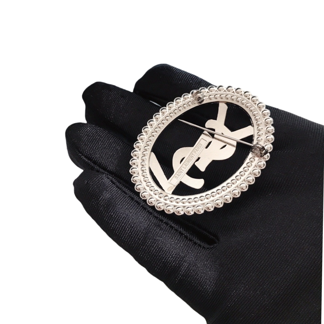 BYB032 YVES oval LSY brooch pin - ccjewelryacc