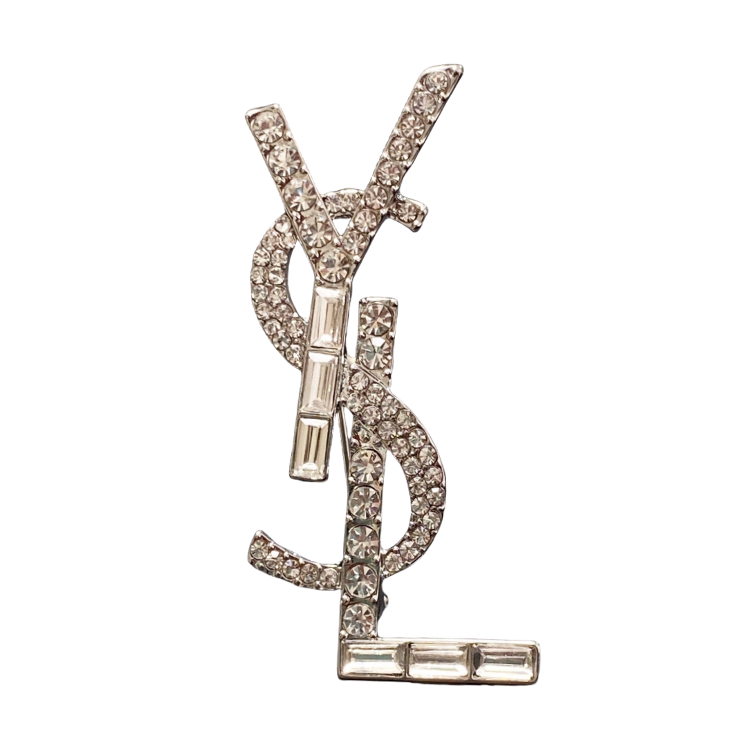 BYB004 Full crystal Y Letter brooch pin - ccjewelryacc