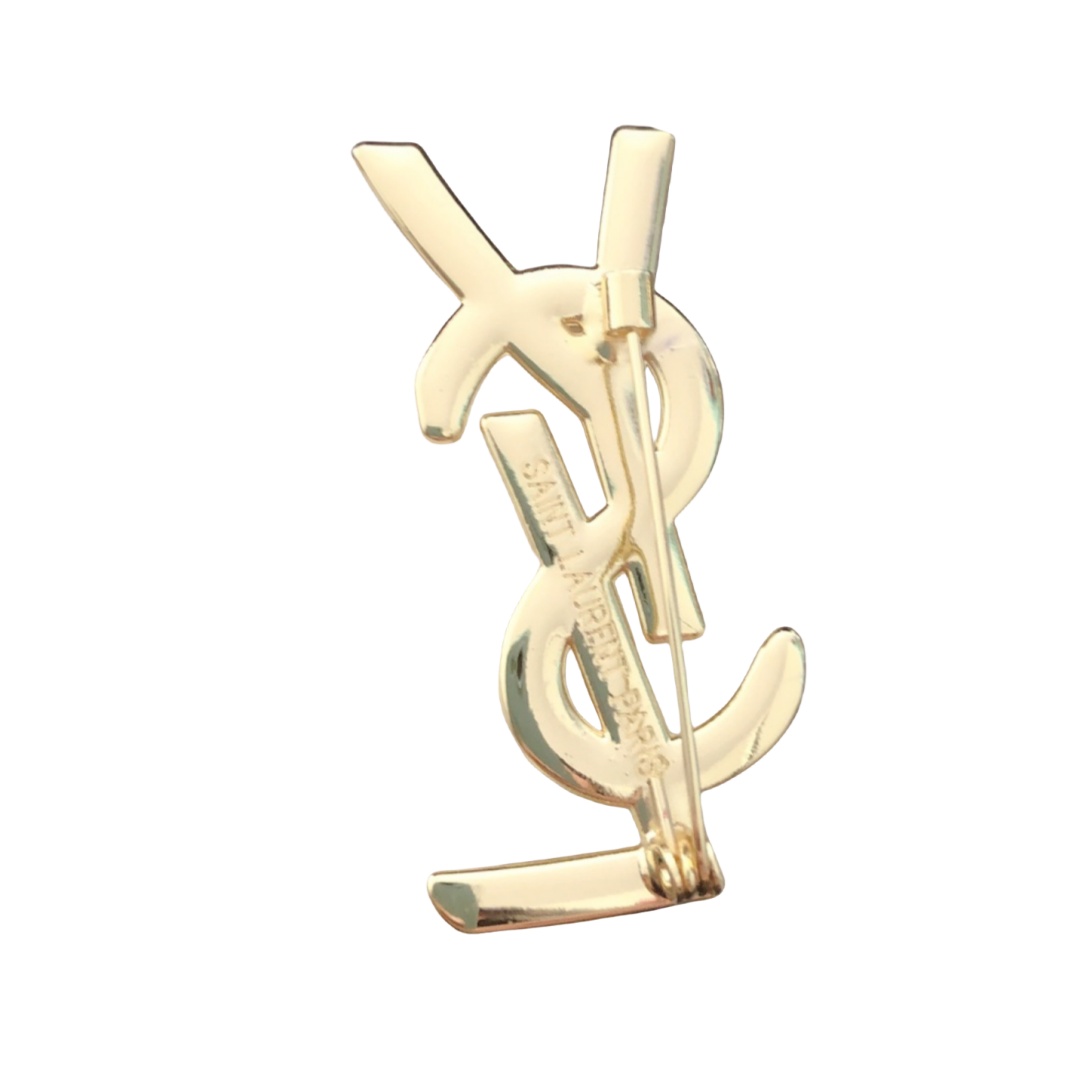 BYB033 Full crystal LYS Logo brooch pin - ccjewelryacc
