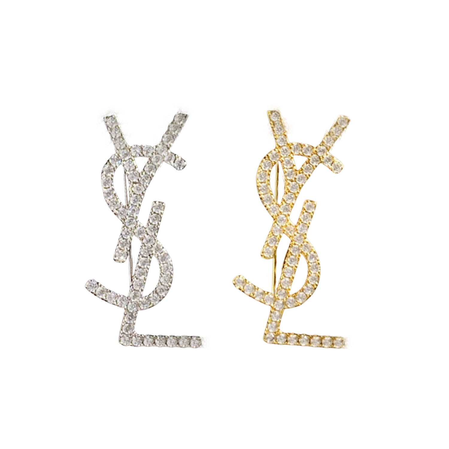 BYB047 Full crystal Y Letter brooch pin - ccjewelryacc