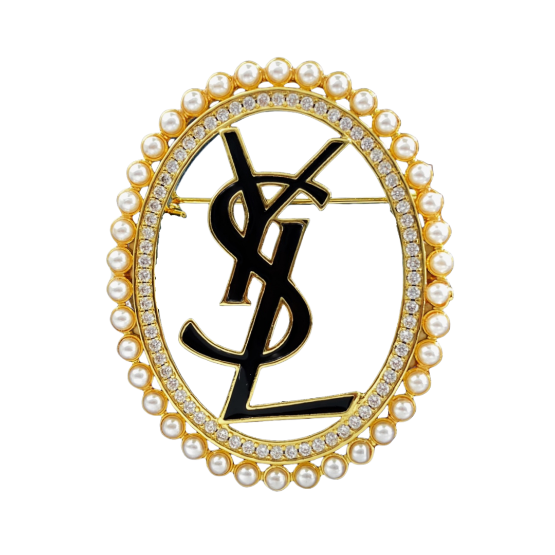 BYB032 YVES oval LSY brooch pin - ccjewelryacc