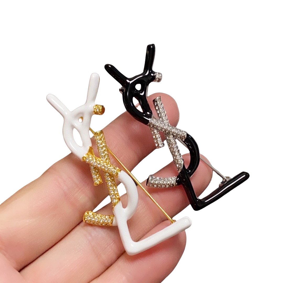 BYB031  LSY Logo Monogram Brooch Pin - ccjewelryacc