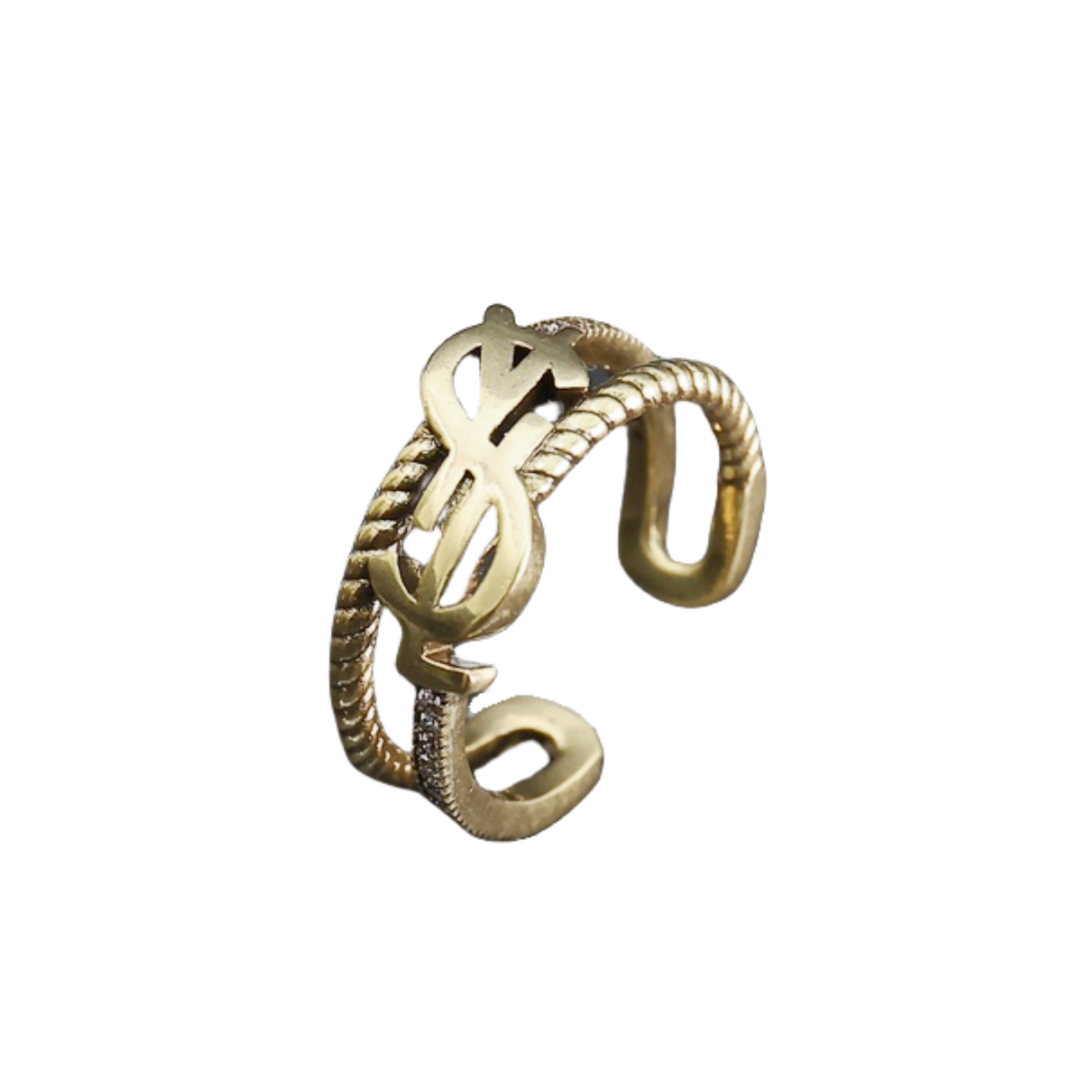 YYR004 YVES Vintage OPYUM ring in metal - ccjewelryacc