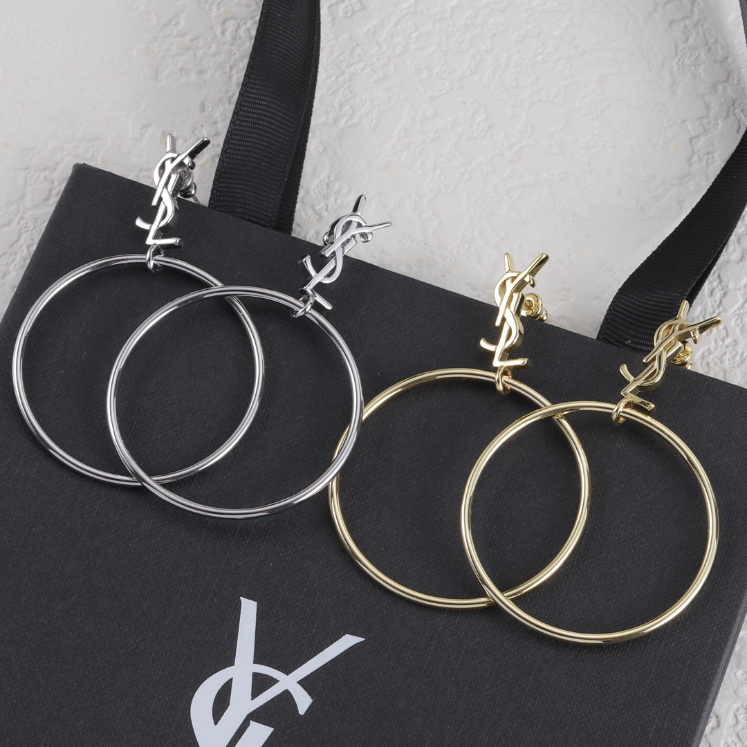YYE076 YVES Cassandre Pendant Hoop Earrings - ccjewelryacc