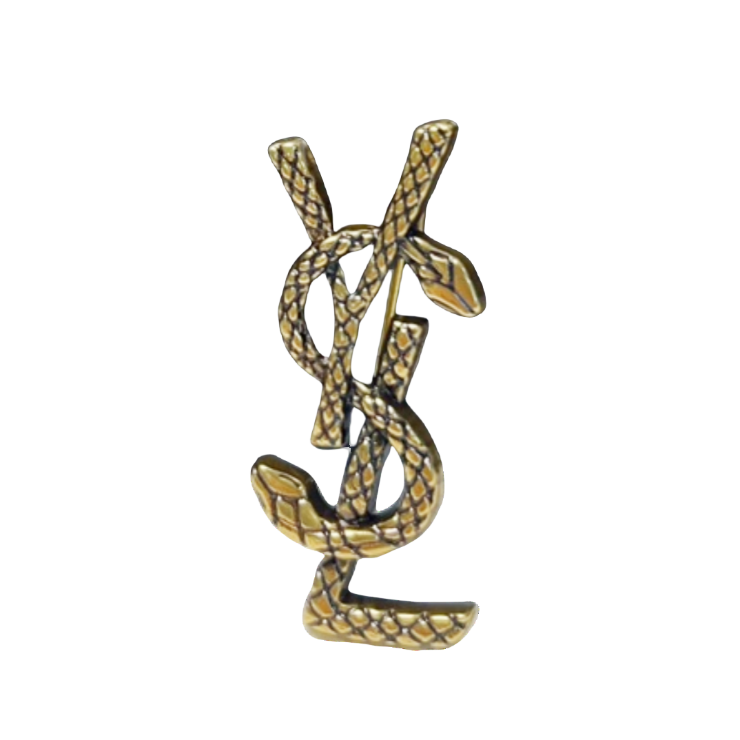 BYB006  Vintage metal snake texture LSY brooch pin - ccjewelryacc