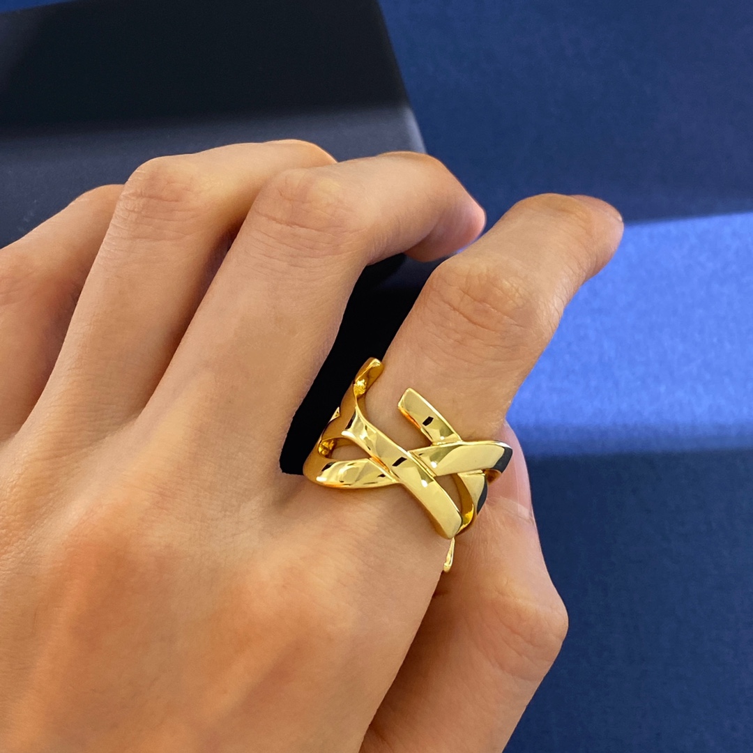 YYR003 YVES OPYUM twist ring in metal - ccjewelryacc