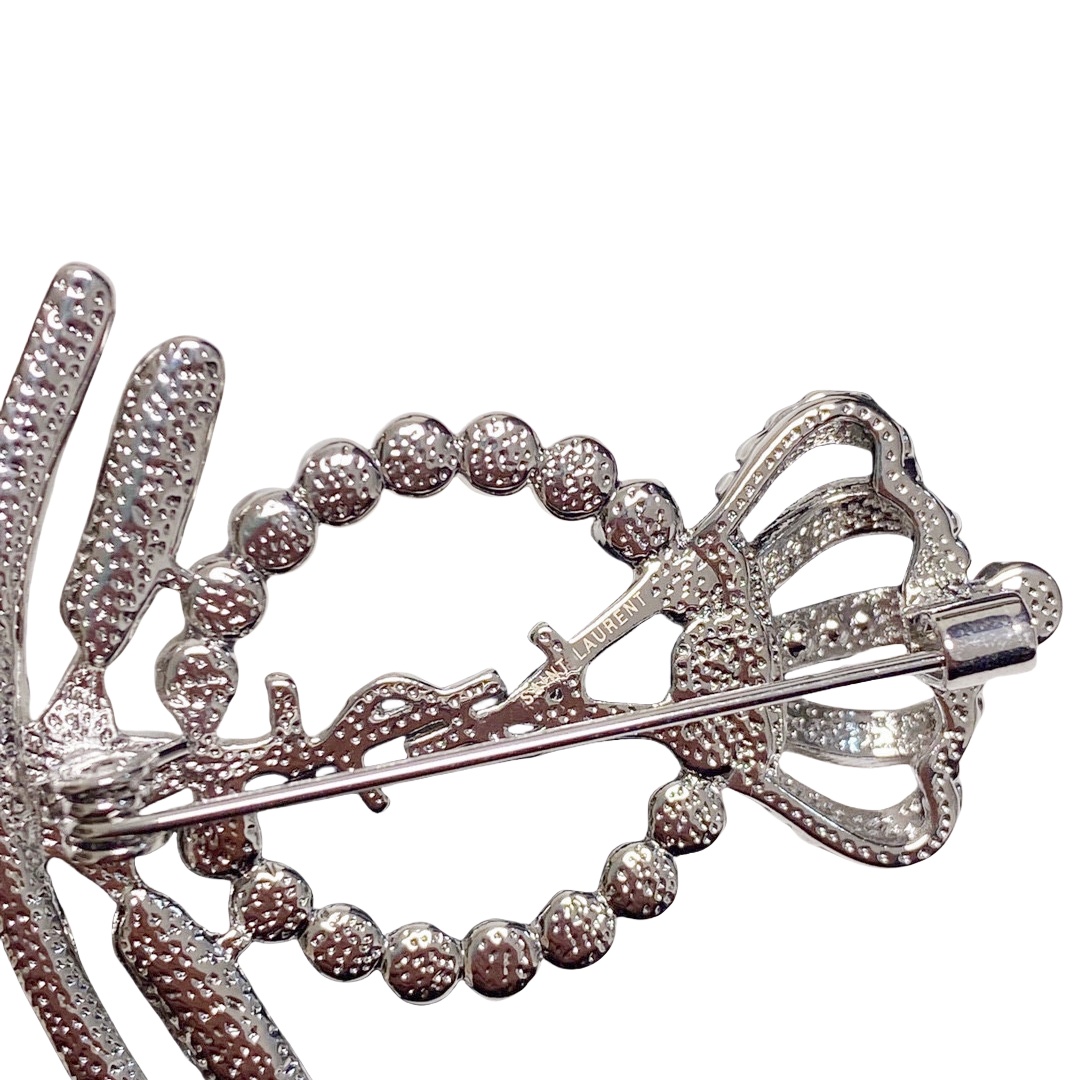 BYB045 YVES crysta crown brooch pin - ccjewelryacc