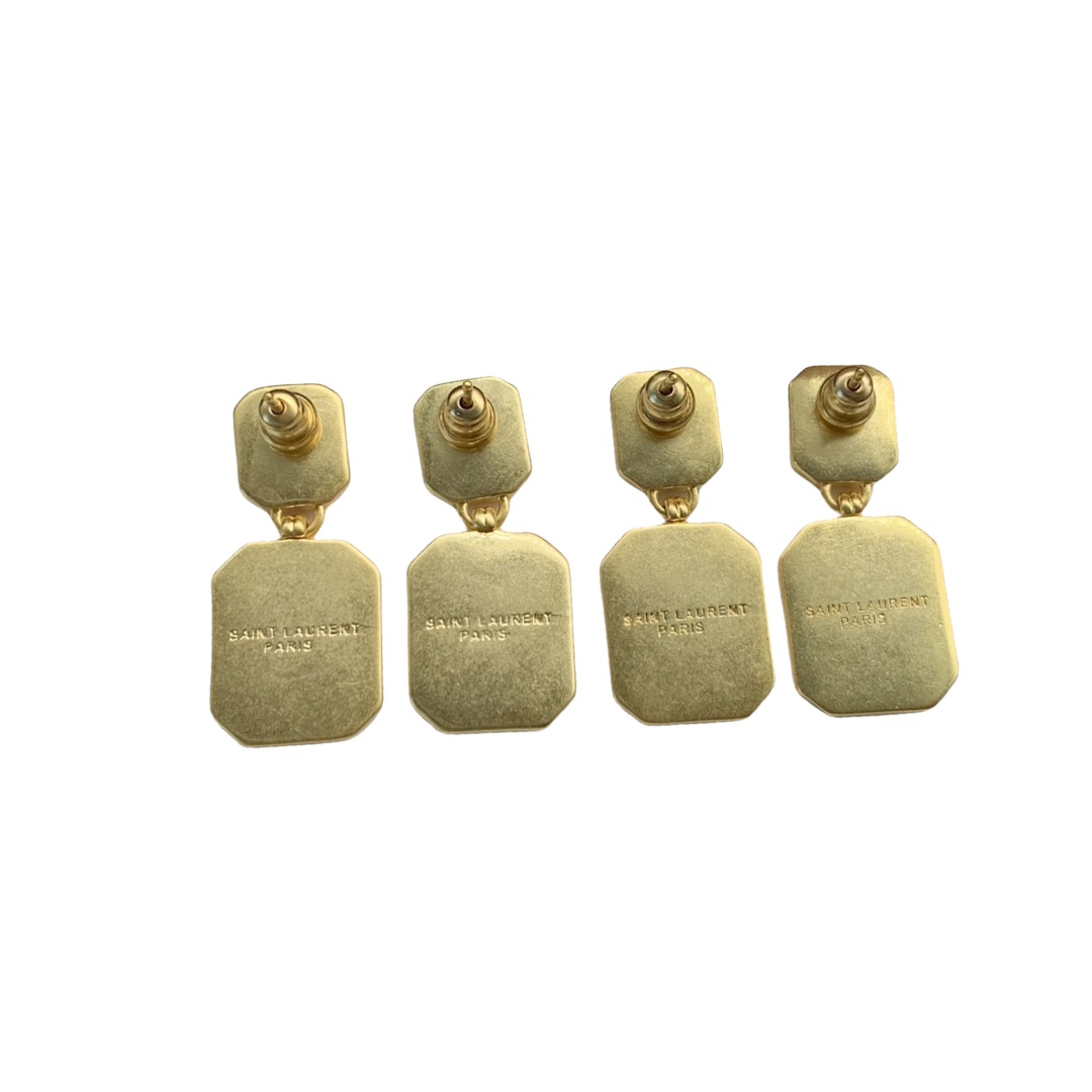 YYE066 YVES Gold-tone resin drop earrings - ccjewelryacc