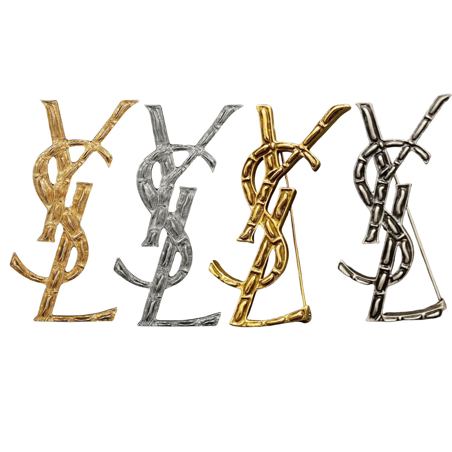 BYB041 Y opyum bamboo textured Brooch pin - ccjewelryacc