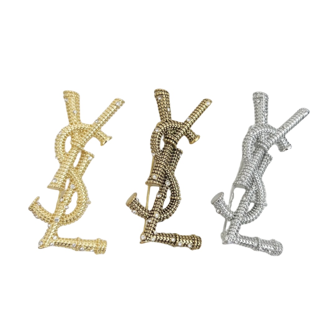 BYB029 YVES LSY Logo Brooch - ccjewelryacc