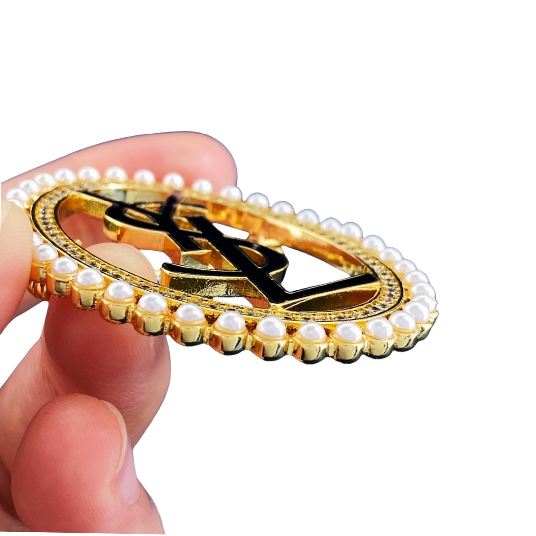 BYB032 YVES oval LSY brooch pin - ccjewelryacc