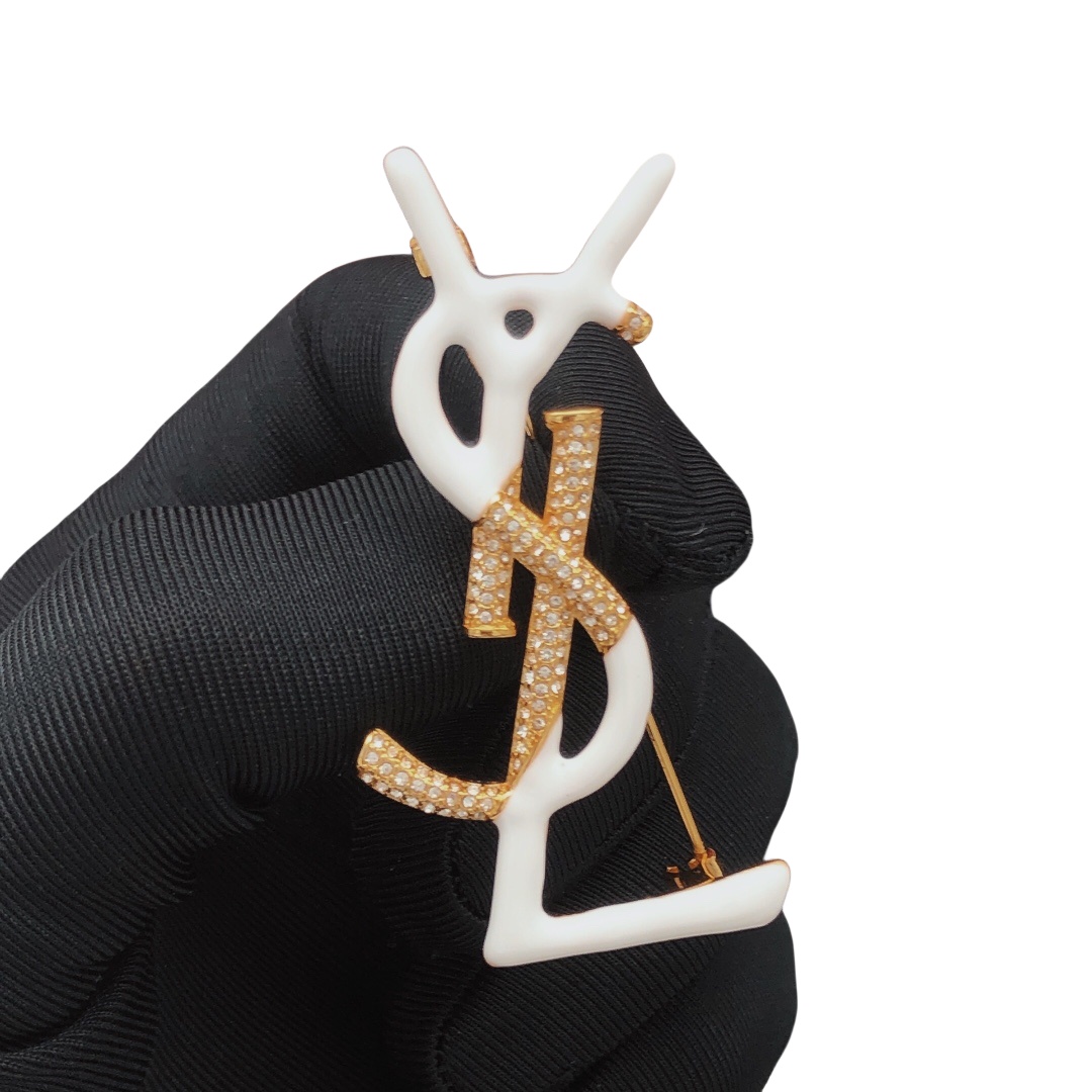 BYB031  LSY Logo Monogram Brooch Pin - ccjewelryacc