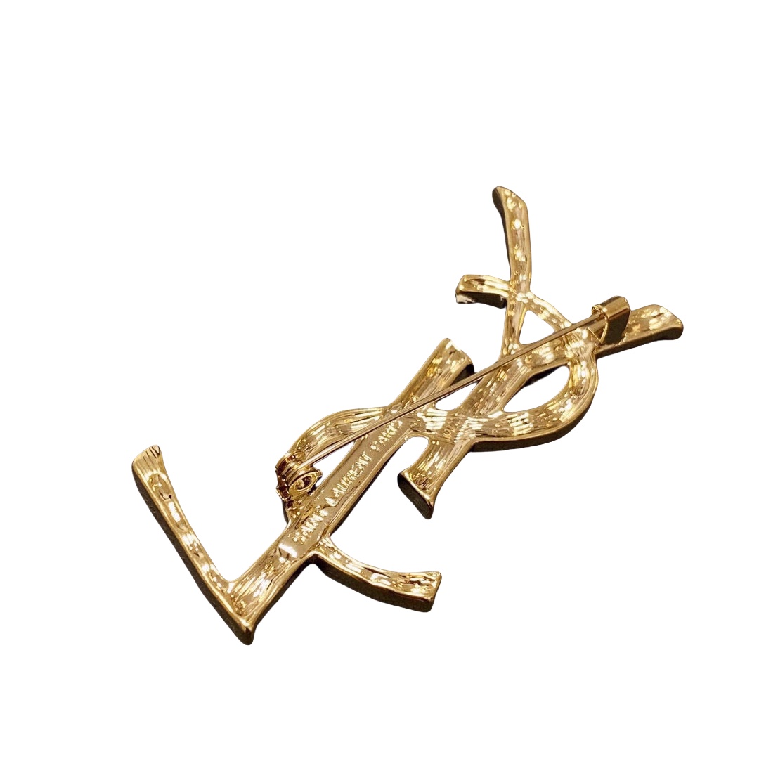 BYB041 Y opyum bamboo textured Brooch pin - ccjewelryacc