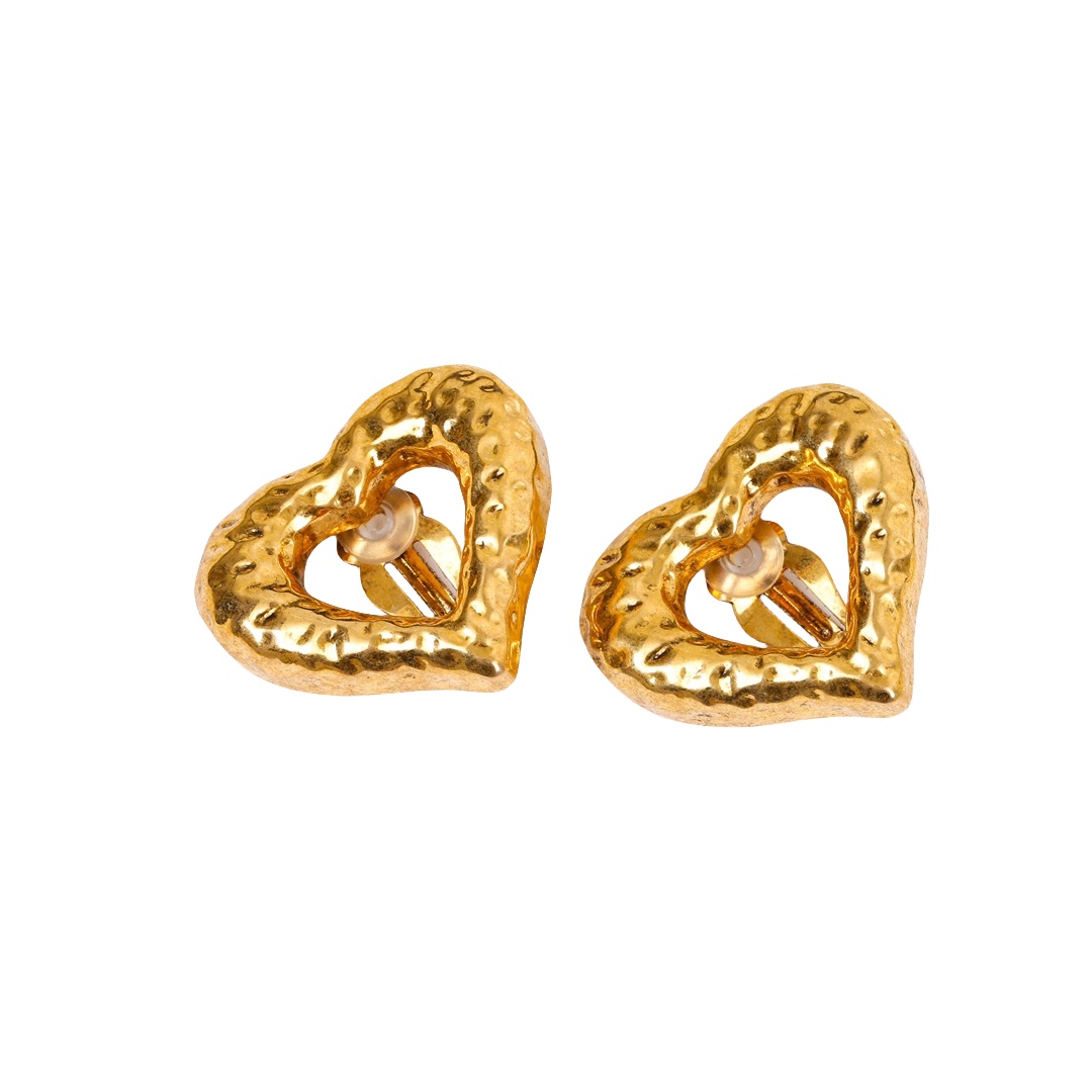YYE071 YVES Heart clip on earring - ccjewelryacc