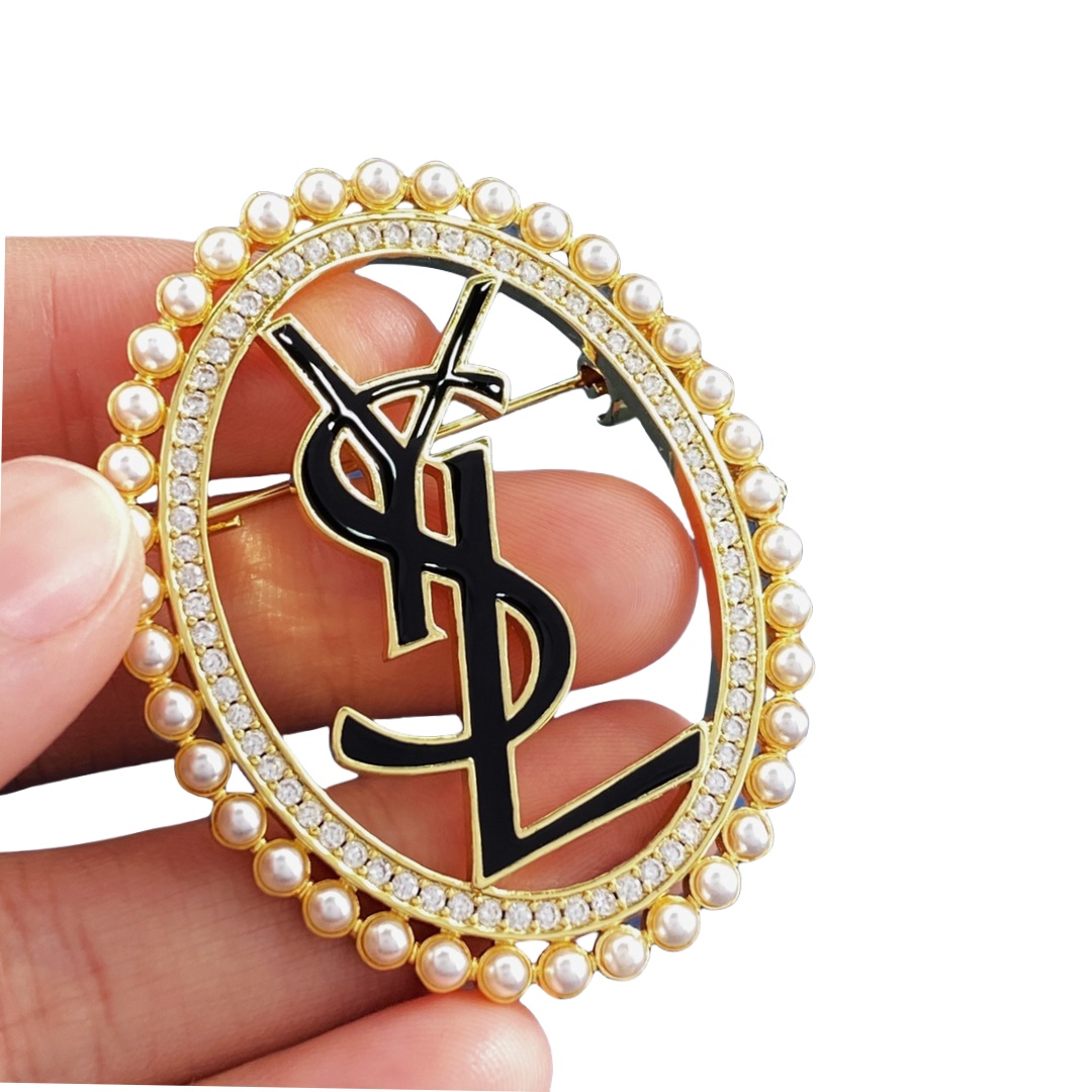 BYB032 YVES oval LSY brooch pin - ccjewelryacc