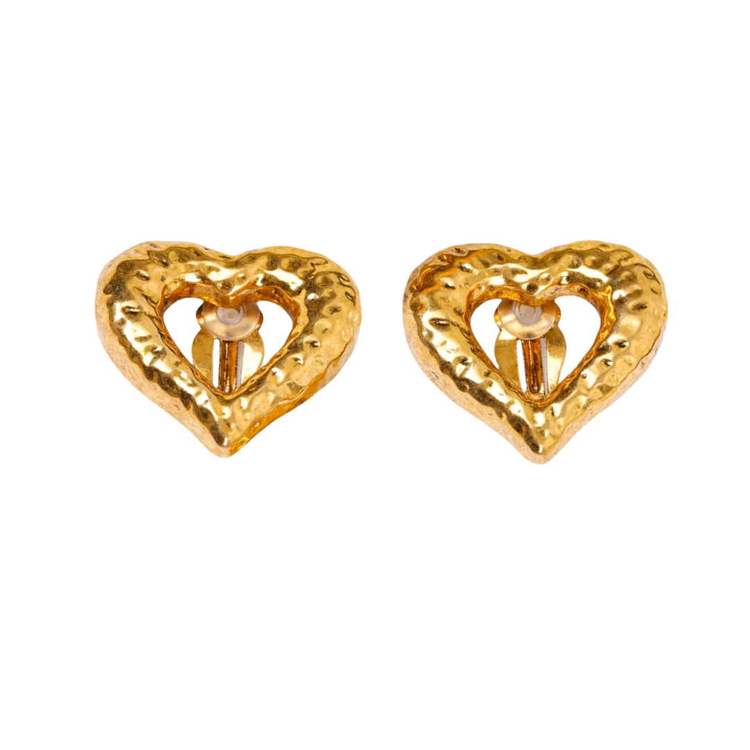 YYE071 YVES Heart clip on earring - ccjewelryacc