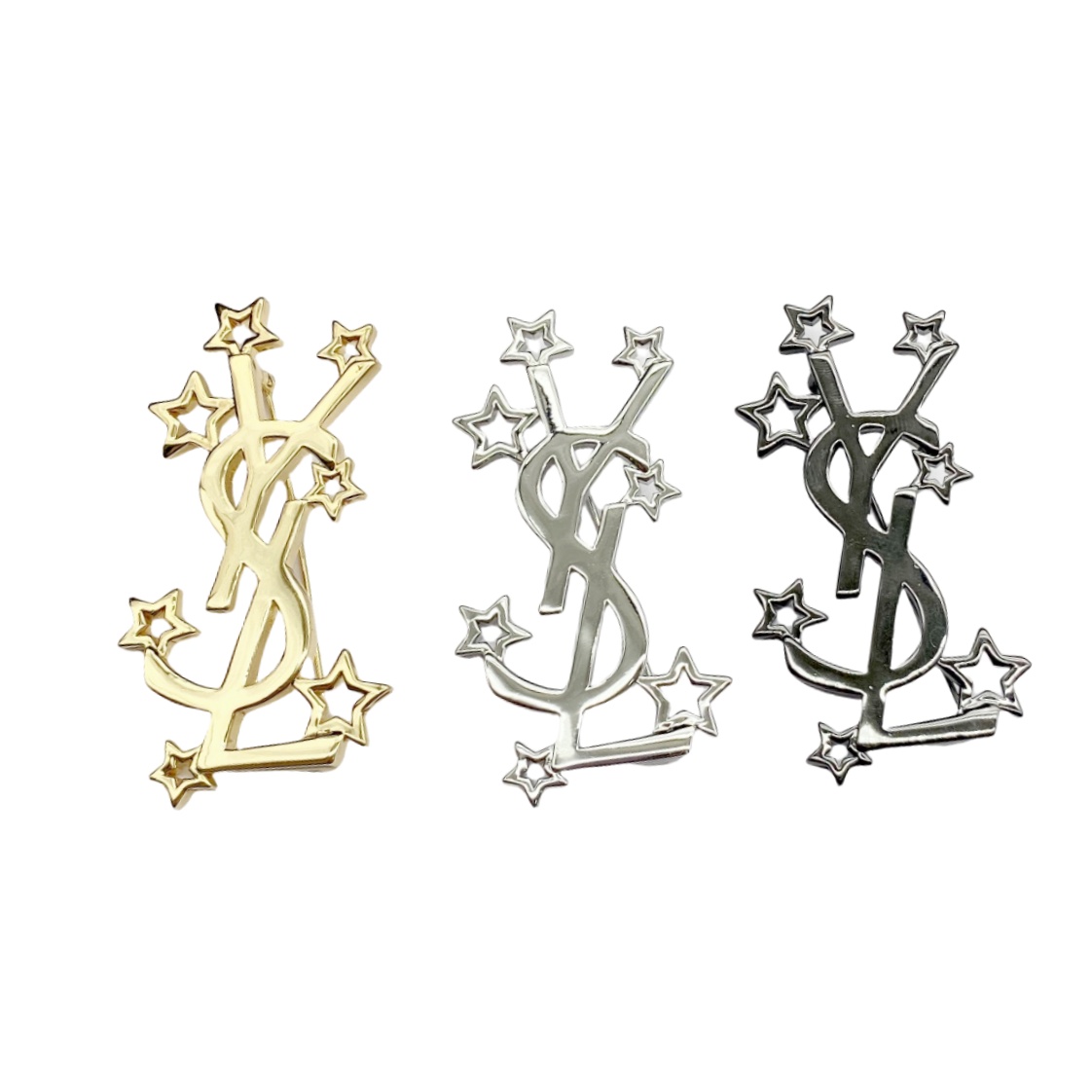 BYB051 YVES Stars LSY LOGO Brooch pin - ccjewelryacc
