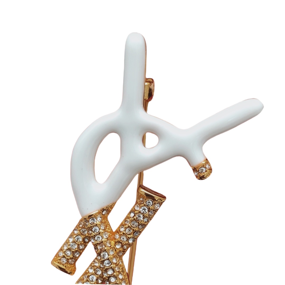 BYB031  LSY Logo Monogram Brooch Pin - ccjewelryacc