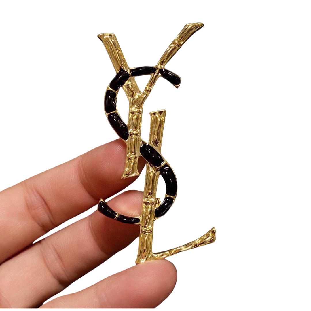 BYB041 Y opyum bamboo textured Brooch pin - ccjewelryacc