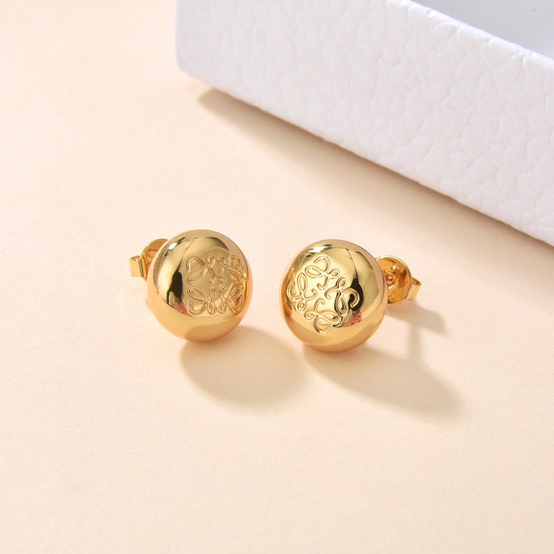 LWE025 Loewi Anagram Pebble stud earring - ccjewelryacc