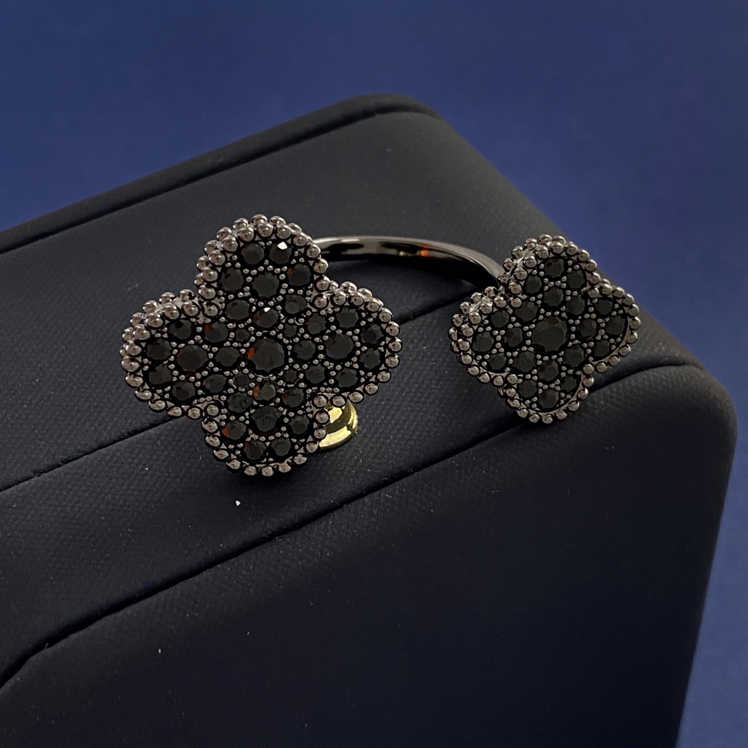 VCR008 Black VCA Magic alhambra stone Ring - ccjewelryacc